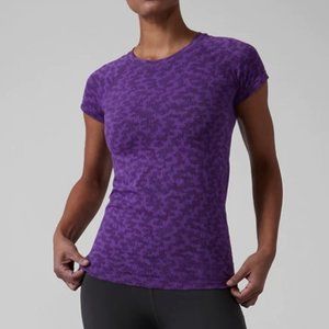 Athleta Women's Momentum Workout Tee Shirt - Purple - Size L - NWOT